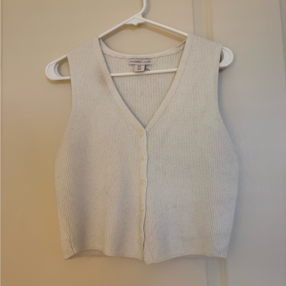 Sincerely Jules Off-White Knit Vest